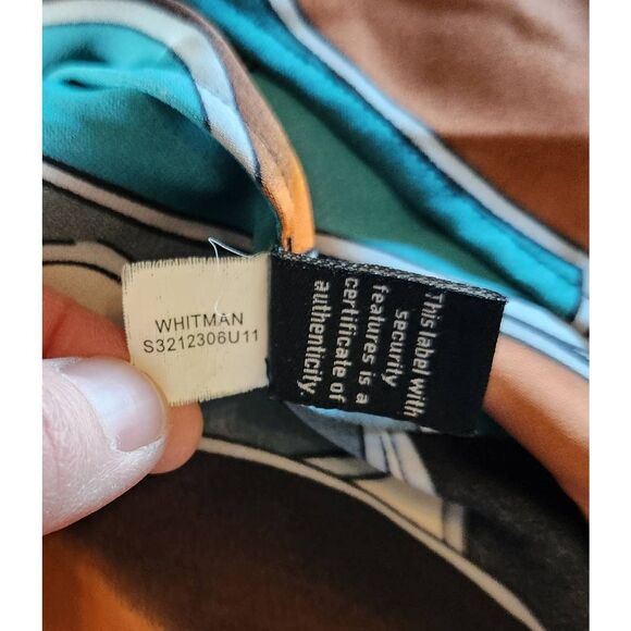 Diane Von Furstenberg Whitman Tie Neck Geometric Blouse Size 0 - Picture 7 of 8